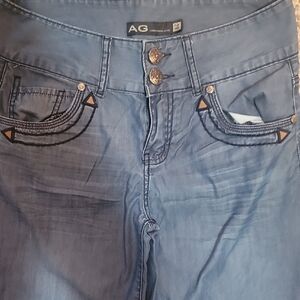 AG Adriano Goldschmied Blue Cropped Jeans